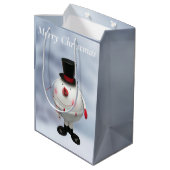 Sac Cadeau Moyen Gros rond Funky Tin Snowman (Dos Angle)