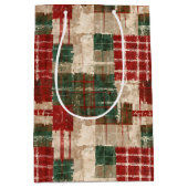 Sac Cadeau Moyen Grunge de Noël Plaid (Devant)