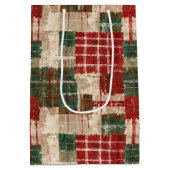 Sac Cadeau Moyen Grunge de Noël Plaid (Dos)