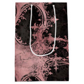 Sac Cadeau Moyen Grunge gothique rose et noir (Dos)