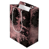 Sac Cadeau Moyen Grunge gothique rose et noir (Dos Angle)
