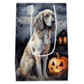 Sac Cadeau Moyen Halloween Anglais Setter Avec Scentation Citrouill (Dos)