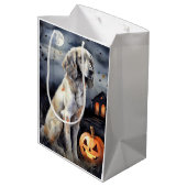 Sac Cadeau Moyen Halloween Anglais Setter Avec Scentation Citrouill (Dos Angle)