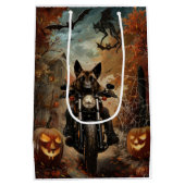 Sac Cadeau Moyen Halloween berger Anatolien moto équitation (Dos)
