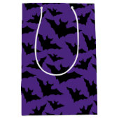 Sac Cadeau Moyen Halloween chauves-souris violet cool éffrayant mot (Devant)