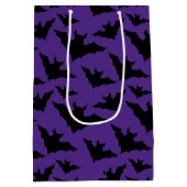 Sac Cadeau Moyen Halloween chauves-souris violet cool éffrayant mot (Dos)