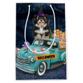 Sac Cadeau Moyen Halloween Chien Havanais Halloween Camion Effrayan (Devant)