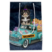 Sac Cadeau Moyen Halloween Chien Havanais Halloween Camion Effrayan (Dos)