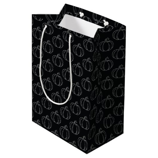 Sac Cadeau Moyen Halloween Citrouille en argent (Dos Angle)