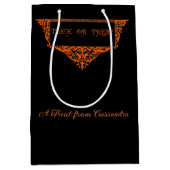 Sac Cadeau Moyen Halloween Citrouille Orange Trick ou traitement (Devant)