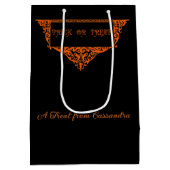 Sac Cadeau Moyen Halloween Citrouille Orange Trick ou traitement (Dos)
