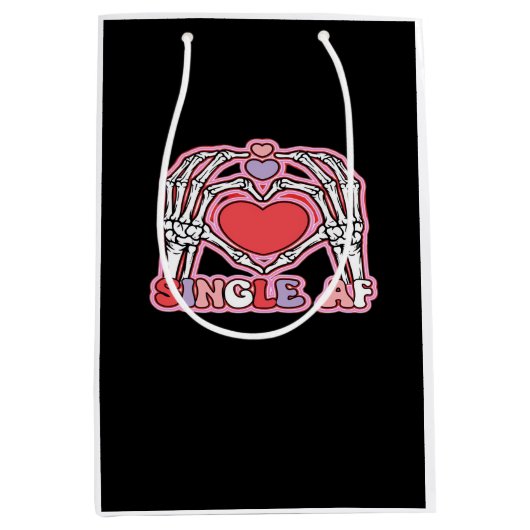 Sac Cadeau Moyen Halloween classique - Squelette Éffrayant design (Devant)