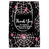 Sac Cadeau Moyen Halloween Cobwebs et araignées Motif Merci (Devant)