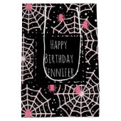 Sac Cadeau Moyen Halloween Cobwebs & Spiders Motif Anniversaire (Dos)