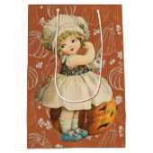 Sac Cadeau Moyen Halloween de la pomme de sculpture de fille (Dos)