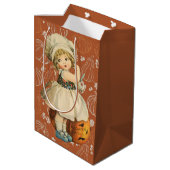 Sac Cadeau Moyen Halloween de la pomme de sculpture de fille (Dos Angle)