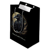 Sac Cadeau Moyen Halloween d'oiseaux noirs (Dos Angle)