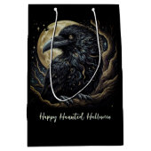 Sac Cadeau Moyen Halloween d'oiseaux noirs (Devant)