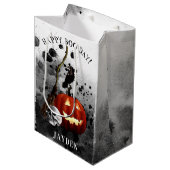 Sac Cadeau Moyen Halloween éffrayant Anniversaire Citrouille Crow C (Devant Angle)