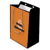 Sac Cadeau Moyen Halloween Éffrayant Jack-o'-lantern visage Citroui (Dos Angle)