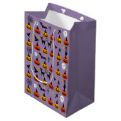 Sac Cadeau Moyen Halloween Ghost Chat noir Orange JackOLantern (Devant Angle)