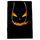 Sac Cadeau Moyen Halloween Jack O'Lantern visage cool effrayant mal (Devant)