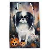 Sac Cadeau Moyen Halloween japonais chinois avec la peur Citrouille (Devant)