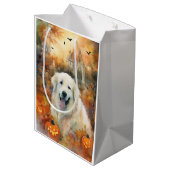 Sac Cadeau Moyen Halloween les grandes Pyrénées avec la peur Citrou (Dos Angle)