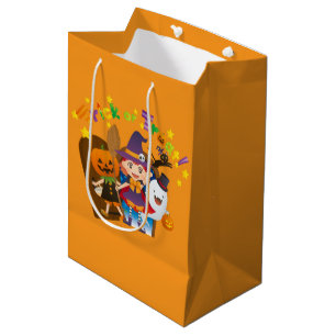 Sac Cadeau Moyen Halloween mignonne Éffrayante sorcière lunaire Ora