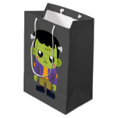 Sac Cadeau Moyen Halloween monstre Frankenstein Green (Dos Angle)