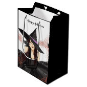 Sac Cadeau Moyen halloween, sorcière (Devant Angle)