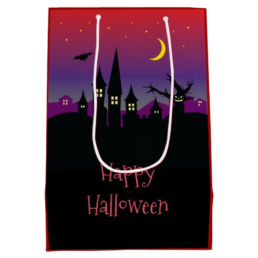 Sac Cadeau Moyen Halloween Spooktacular Déplaisant Haunted Castle P (Dos)