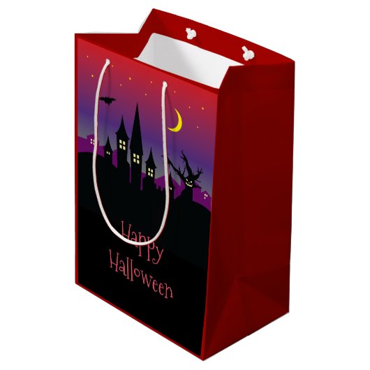 Sac Cadeau Moyen Halloween Spooktacular Déplaisant Haunted Castle P (Dos Angle)