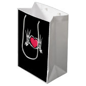 Sac Cadeau Moyen Halloween squelette coeur main (Devant Angle)