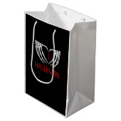 Sac Cadeau Moyen Halloween Squelette Mains Formant Coeur Gothique (Devant Angle)