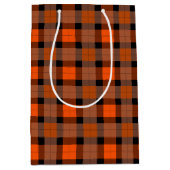 Sac Cadeau Moyen Halloween Tri Ou Treat Plaid (Devant)