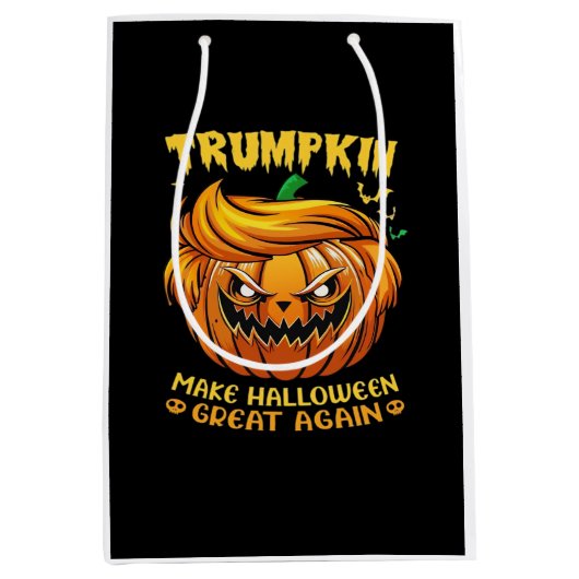Sac Cadeau Moyen Halloween Trumpkin - Rendre Halloween grand à nouv (Devant)