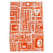 Sac Cadeau Moyen Halloween Whimsical Cool Motif de typographie Oran (Dos)