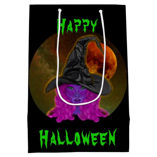 Sac Cadeau Moyen Halloween Witch Party (Dos)