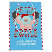 Sac Cadeau Moyen Haltérophile drôle du père noël Swole de Noël (Devant)