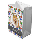 Sac Cadeau Moyen Hamster de Pâques avec Oeufs Chocolés Nommés (Devant Angle)