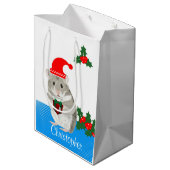 Sac Cadeau Moyen Hamster gris personnalisé (Dos Angle)