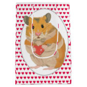 Sac Cadeau Moyen Hamster mignon et Coeurs rouges (Dos)