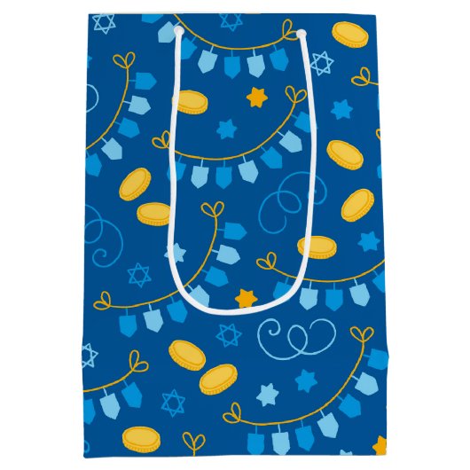 Sac Cadeau Moyen Hanoukka Dreidels (Dos)