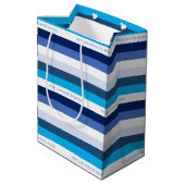 Sac Cadeau Moyen Hanoukka Stripe personnalisée (Dos Angle)