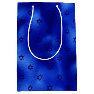 Sac Cadeau Moyen Hanukkah Étoile de David Bleu Roy