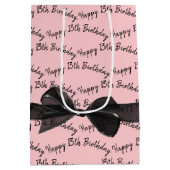 Sac Cadeau Moyen Happy 13th Birthday Black Bow On Pink (Dos)