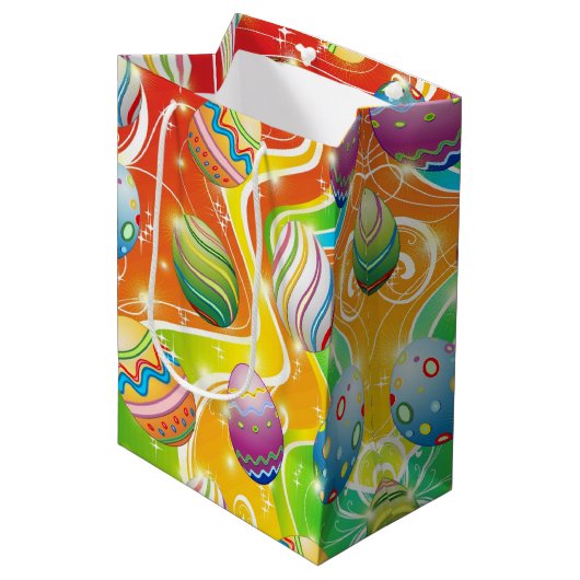 Sac Cadeau Moyen Happy Easter Eggs Festive Pattern (Devant Angle)