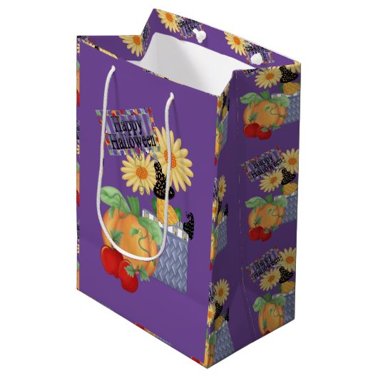 Sac Cadeau Moyen Happy Halloween 3 (Devant Angle)