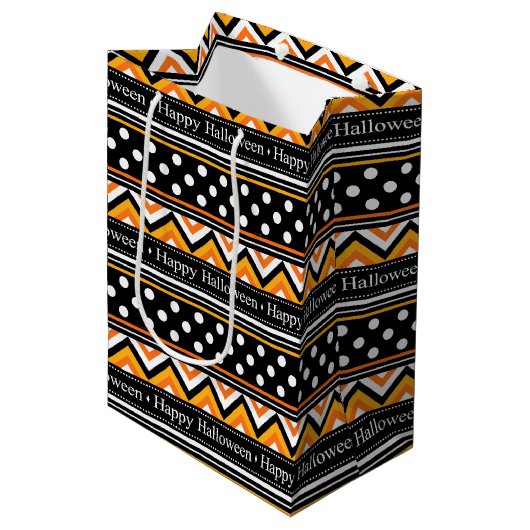 Sac Cadeau Moyen Happy Halloween Motif moderne (Devant Angle)